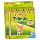 Lápiz de color triangular alpino trimax, colores surtidos, estuche de 12 uds.