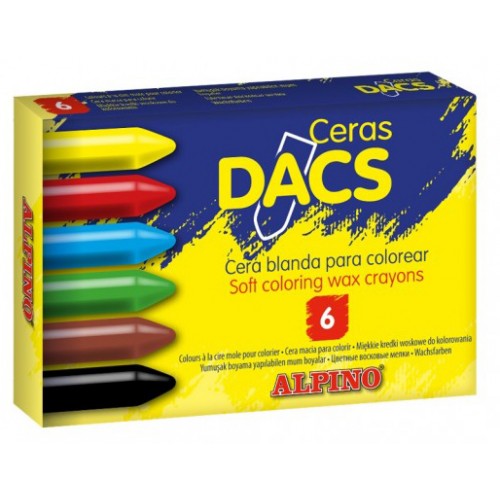 Lápiz de cera blanda alpino dacs en colores surtidos, estuche de 6 uds.