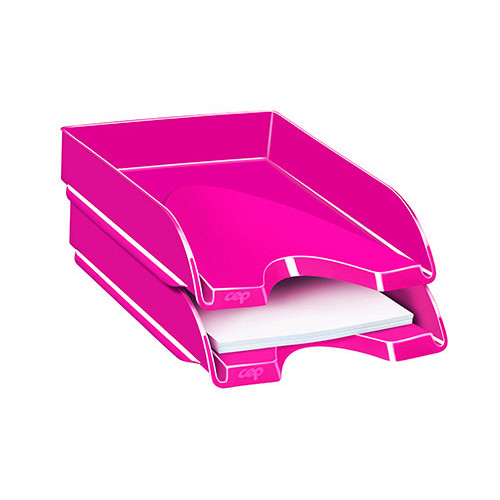Bandeja portadocumentos cep gloss en color rosa vivo.