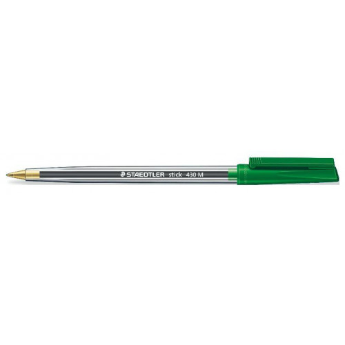 Bolígrafo staedtler stick 430 m verde.
