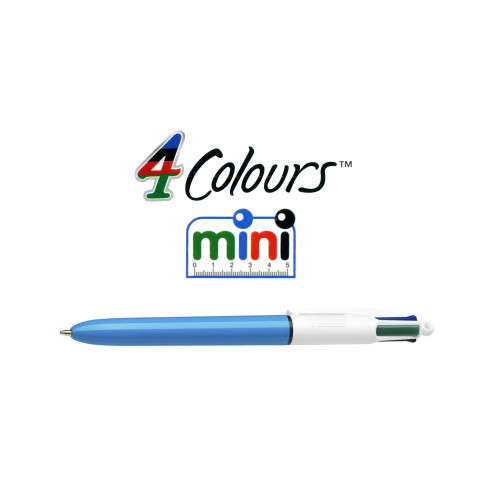 Bolígrafo retráctil multifunción bic 4 colours original mini.