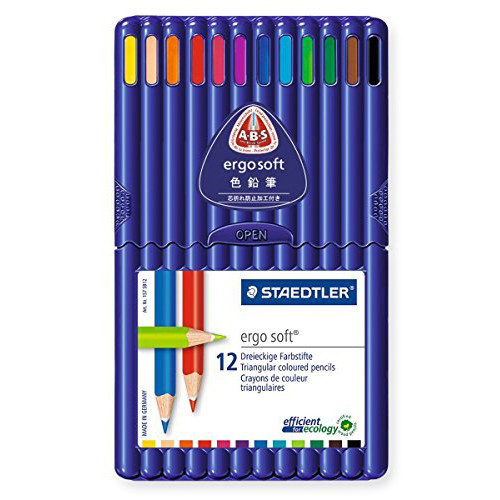 Lápiz de color staedtler ergosoft 157, colores surtidos, estuche de 12 uds.