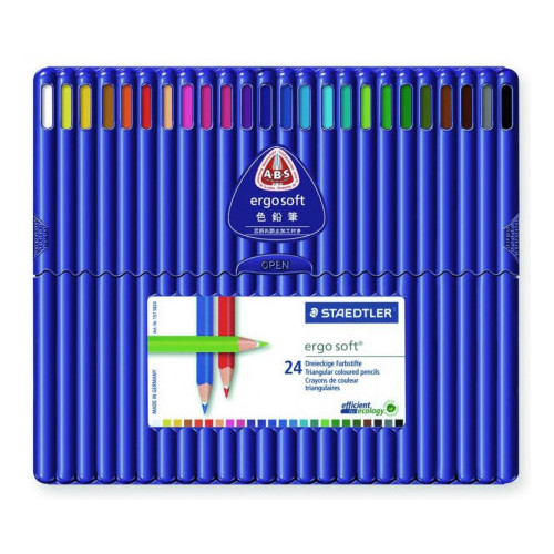 Lápiz de color staedtler ergosoft 157, colores surtidos, estuche de 24 uds.