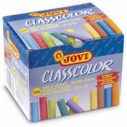 Tiza antipolvo jovi classcolor, colores surtidos, caja de 100 uds.