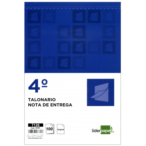Talonario nota de entrega original liderpapel, 4º natural, 144x210 mm.