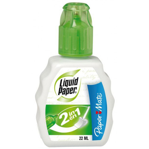 Corrector líquido liquid paper 2 en 1 paper mate de 22 ml..