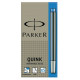 Recambio pluma estilográfica parker quink, color azul real, caja con 5 uds.