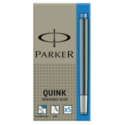 Recambio pluma estilográfica parker quink, color azul real, caja con 5 uds.