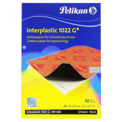 Papel carbón pelikan en formato folio, paquete de 10 hojas.