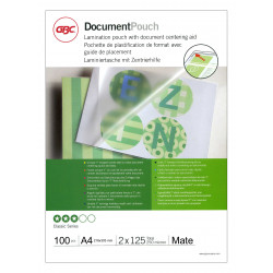 Funda para plastificar gbc mate, 125 micras, din a4, caja de 100 uds.