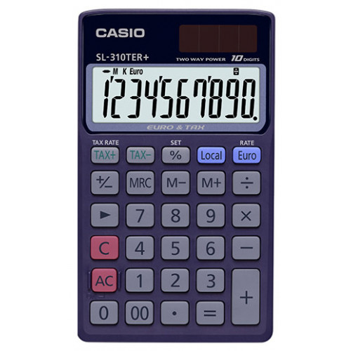 Calculadora de bolsillo casio sl-310ter+ 10 dígitos.