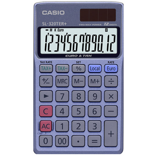 Calculadora de bolsillo casio sl-320ter 12 dígitos.