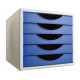 Archivador modular archivo 2000 archivotec 4005 de 5 cajones, gris / azul.