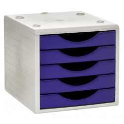 Módulo archivo 2000 archivotec serie 4000, 340x270x260 mm. 5 cajones de 38 mm. gris/malva