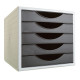 Archivador modular archivo 2000 archivotec 4005 de 5 cajones, gris / negro.