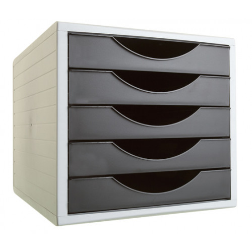 Archivador modular archivo 2000 archivotec 4005 de 5 cajones, gris / negro.