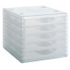 Módulo archivo 2000 archivotec serie 4000 tl, 340x270x260 mm. 5 cajones de 38 mm. cristal/cristal traslúcido