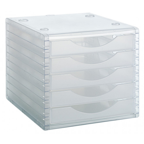 Módulo archivo 2000 archivotec serie 4000 tl, 340x270x260 mm. 5 cajones de 38 mm. cristal/cristal traslúcido
