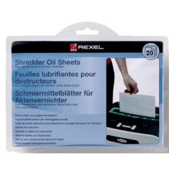 Hojas de aceite lubricante para destructoras de papel rexel, blíster de 20 uds.