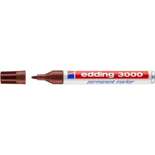 Marcador permanente edding 3000 marrón.