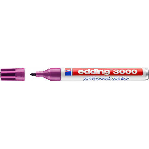 Marcador permanente edding 3000 magenta.