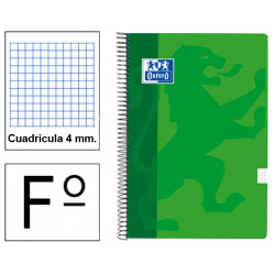 Cuaderno espiral tapa blanda oxford classic, fº, 80 hj. 90 grs/m². 4x4 c/m. colores vivos