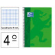Cuaderno espiral tapa extradura oxford classic, 4º, 80 hj. 90 grs/m². 4x4 c/m. colores vivos