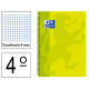 Cuaderno espiral tapa de plástico oxford classic en formato 4º, 80 hj. 90 grs. 4x4 c/m. 5 colores vivos surtidos.