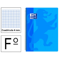 Cuaderno espiral tapa de plástico oxford classic, fº, 80 hj. 90 grs/m². 4x4 c/m. colores vivos