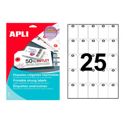 Tarjetas colgantes para comercio microperforadas apli, 200 grs/m². 36x53 mm. carpeta de 10 hojas din a4