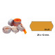 Etiqueta ondulada p.v.p. para etiquetadoras meto, 1 línea, 22x12 mm. rollo de 1.500 uds. en color flúor naranja.