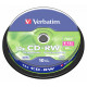 Cd-rw verbatim serl 700 mb 8-12x 80 min superficie scratch resistant, 10 pack spindle.