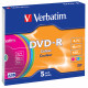 Dvd-r verbatim azo 4,7 gb 16x 120 min superfice colour, 5 pack slim case.