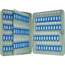 Armario metálico portallaves q-connect para 140 llaves en color gris claro.