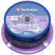Dvd+r dl verbatim azo 8.5 gb 8x 240 min superficie matt silver, 25 pack spindle.