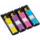 Marcapáginas 3m post-it index, 11,9x43,1 mm. amarillo, azul, rosa y violeta brillantes, dispensador de 4x35 uds.