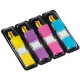 Marcapáginas 3m post-it index de 11,9x43,1 mm. amarillo, azul, rosa y violeta brillantes, dispensador de 4x35 uds.