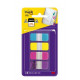 Marcapáginas 3m post-it index rígidos, 15,8x38,1 mm. amarillo, azul, rosa y violeta, dispensador de 10x4 uds.