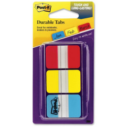 Marcapáginas 3m post-it index rígidos, 25,4x38,1 mm. amarillo, azul y rojo, dispensador de 3x22 uds.