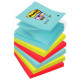 Bloc de notas adhesivas 3m post-it super sticky z-notes 76x76 mm. color miami, pack de 6 blocs.