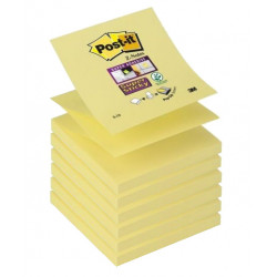 Bloc de notas adhesivas 3m post-it super sticky z-notes 76x76 mm. color canary yellow, pack de 12 blocs.