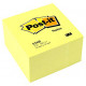 Cubo de 450 notas adhesivas 3m post-it 636-b, 76x76 mm. canary yellow