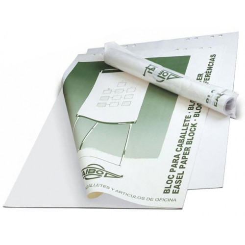 Bloc de papel liso para caballete de convención faibo, 65x90 cm. bolsa individual de 50 hojas