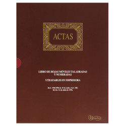 Libro de actas con hojas móviles miquelrius en formato din a-4 natural, 100 hj. 102 grs.
