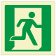 Pictograma de señalización en pvc fotoluminiscente syssa, 224x224 mm. salida de emergencia derecha