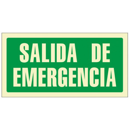 Pictograma de señalización en pvc fotoluminiscente syssa, 320x160 mm. salida de emergencia