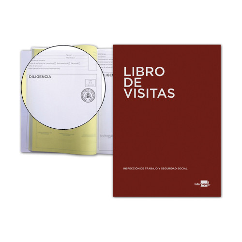 Libro de registro de visitas en castellano liderpapel en formato din a-4.