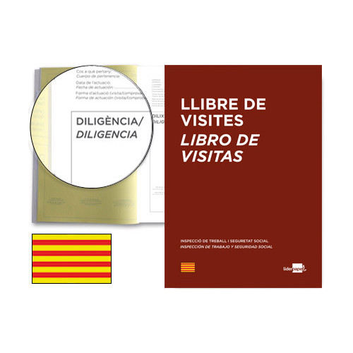 Libro de registro de visitas en castellano/catalán liderpapel en formato din a-4.