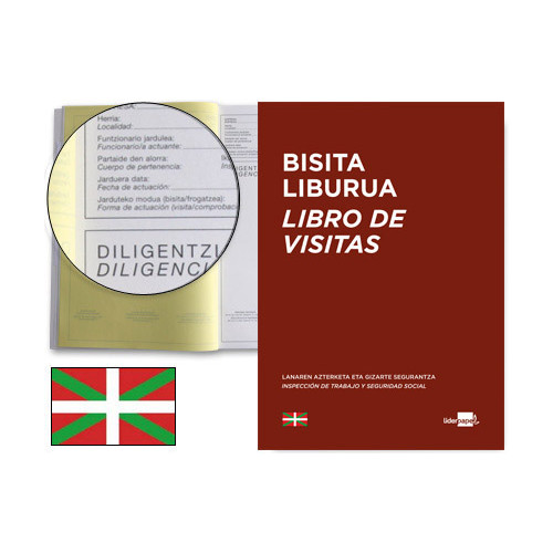 Libro de registro de visitas castellano/euskera liderpapel en formato din a-4.