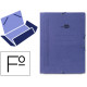 Carpeta de gomas con 3 solapas en cartón pintado de 540 grs/m². liderpapel, folio, azul